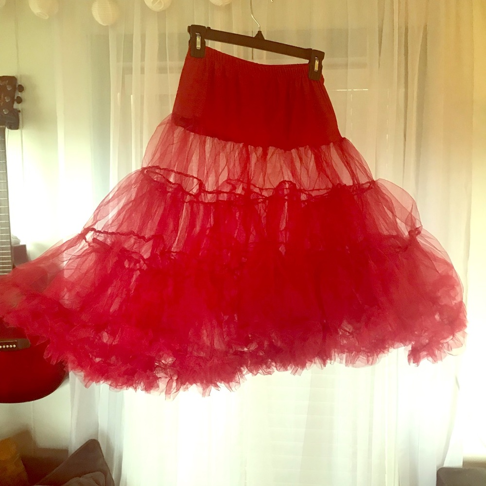 Small red crinoline skirt